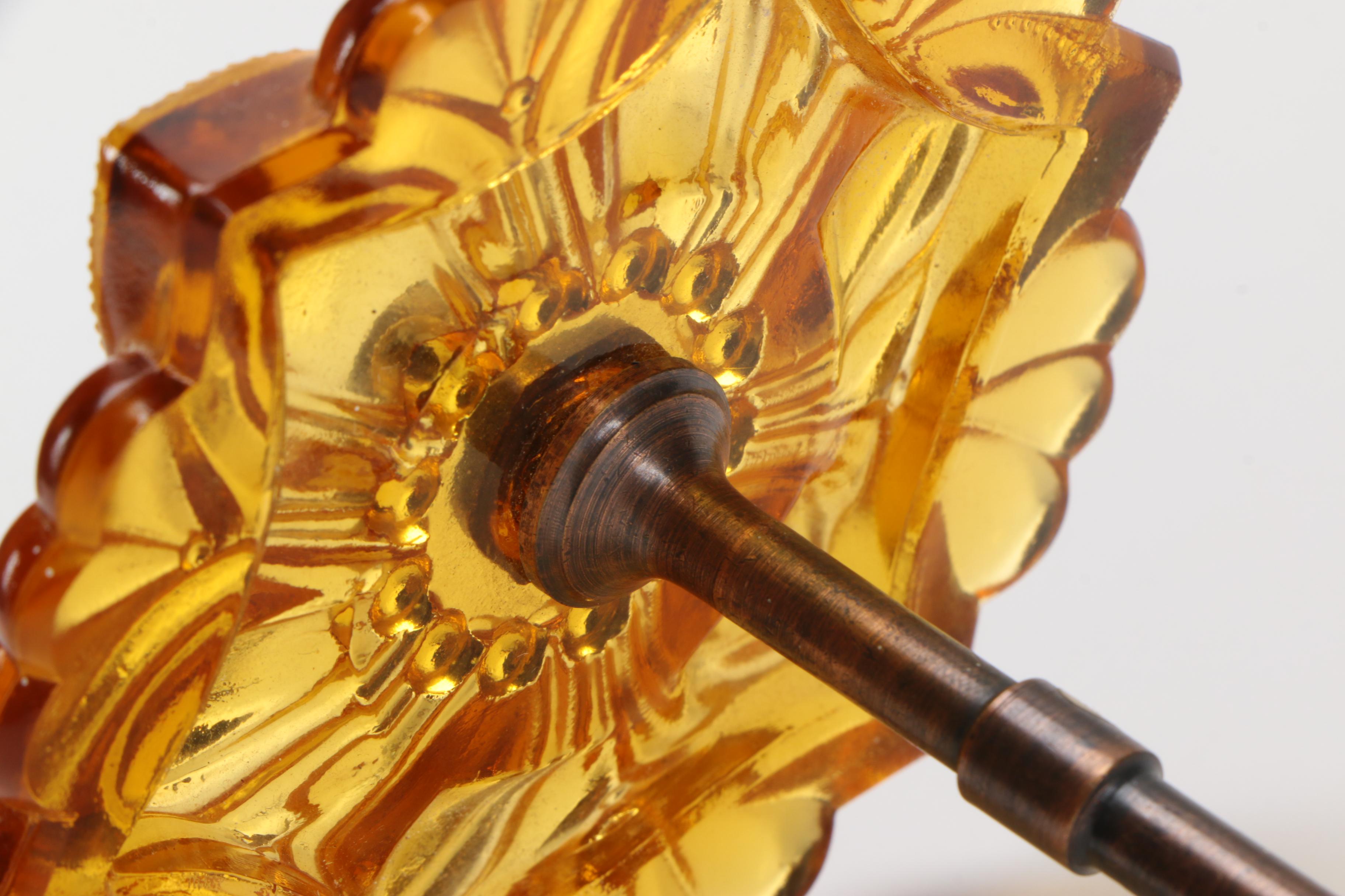 Vintage Amber Glass Curtain Tie Backs