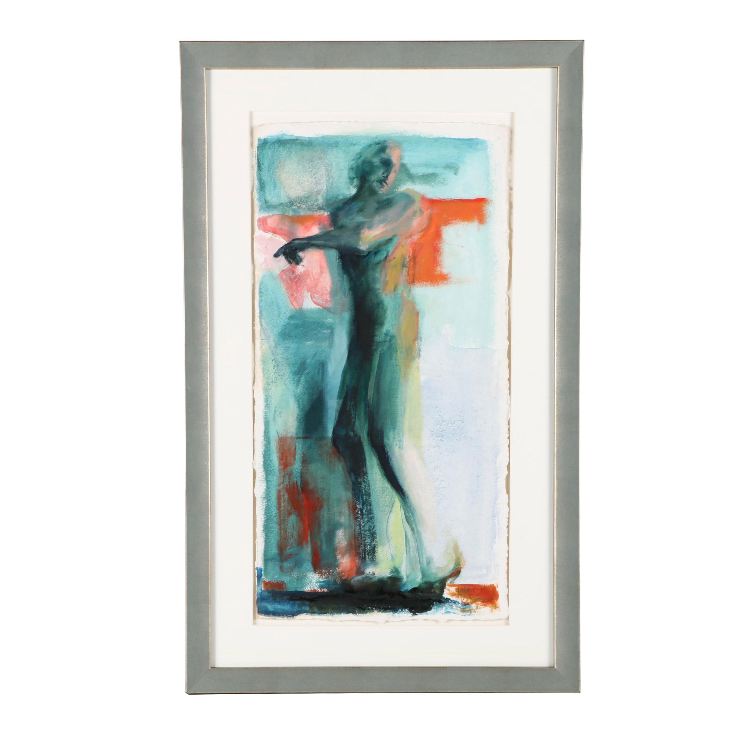 Maria Lara-Whelpley Oil Painting on Paper of Abstract Figure