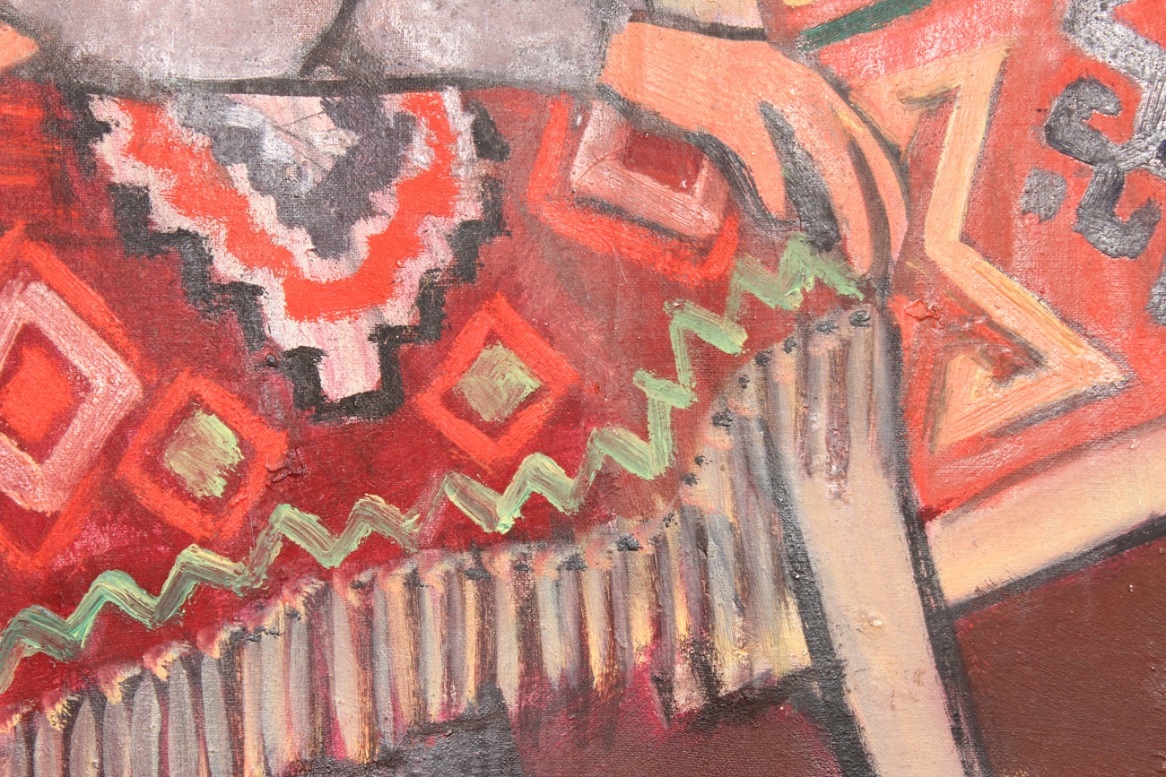 Collection of Four Eastern European Folk Art Cloth Paintings
