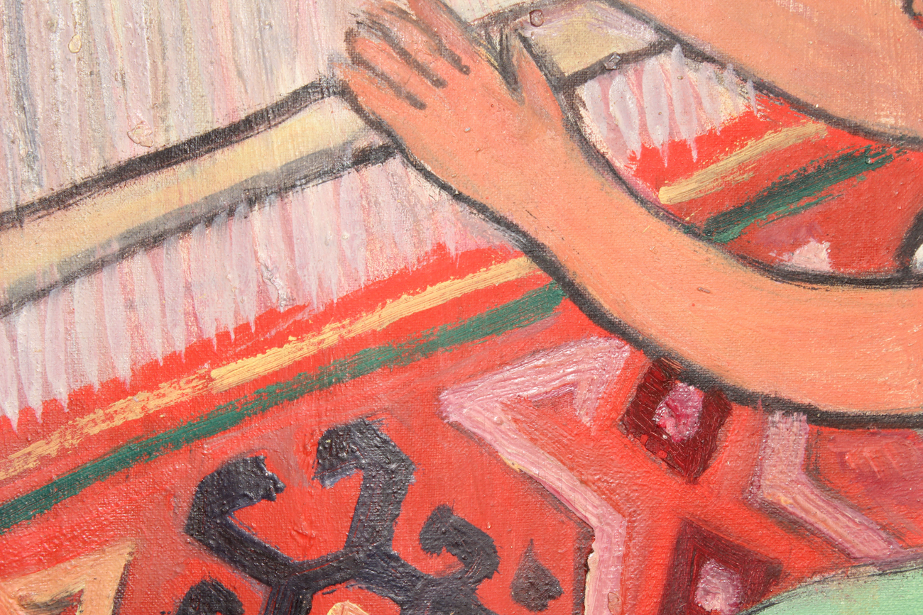 Collection of Four Eastern European Folk Art Cloth Paintings