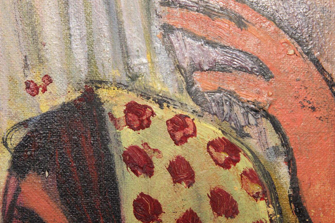 Collection of Four Eastern European Folk Art Cloth Paintings