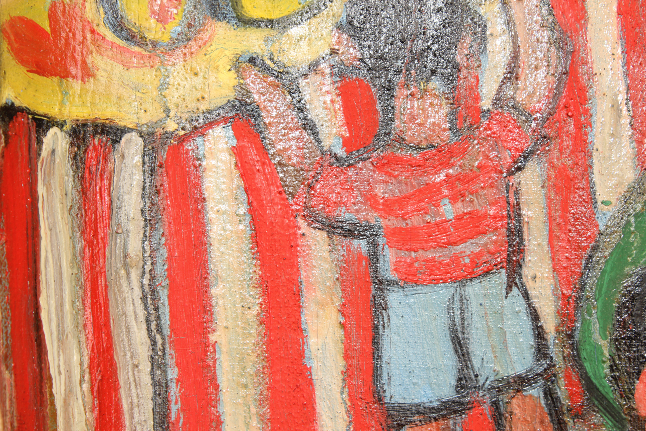 Collection of Four Eastern European Folk Art Cloth Paintings