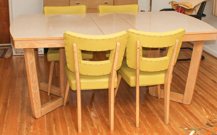 Mid Century Modern Blonde Dining Table and Chairs by Meier Pohlmann