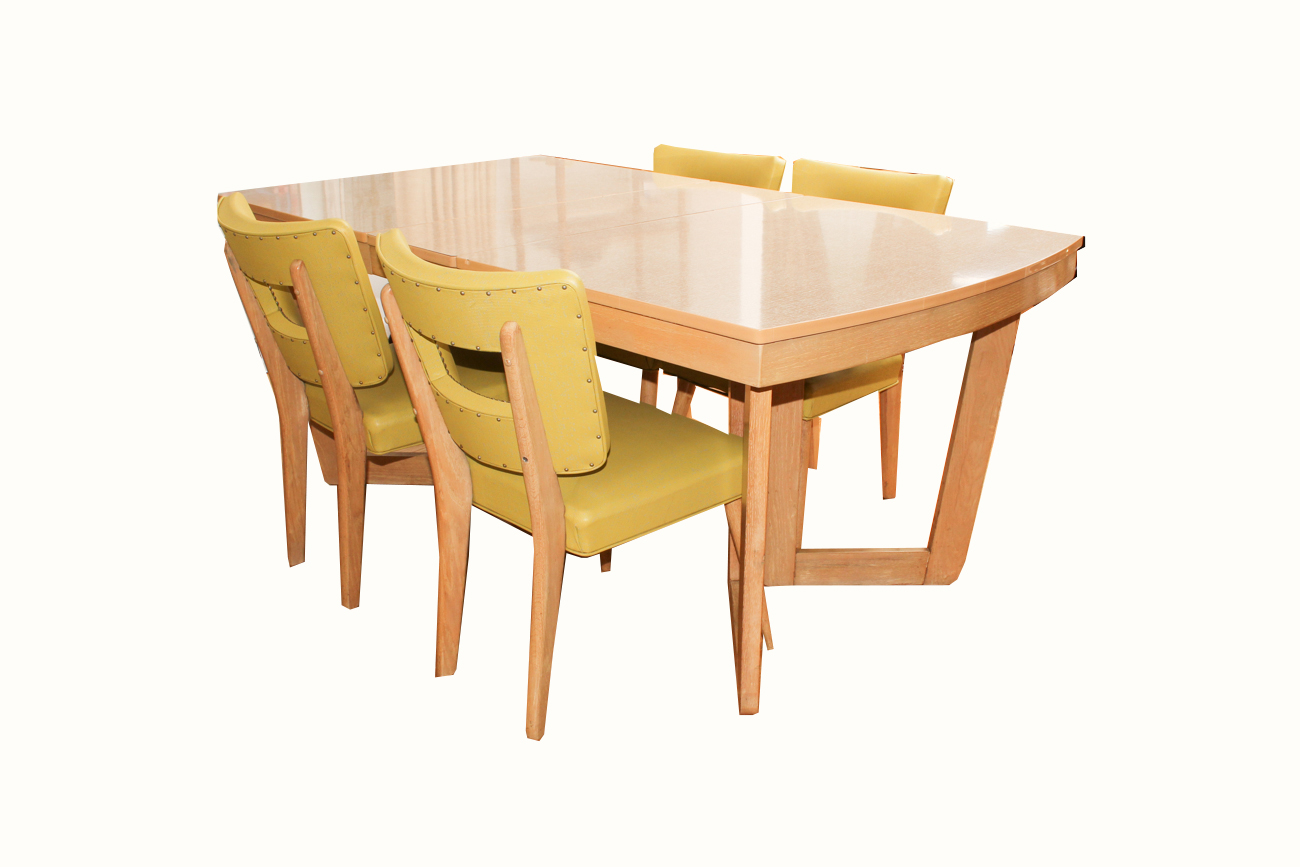 Mid Century Modern Blonde Dining Table and Chairs by Meier Pohlmann