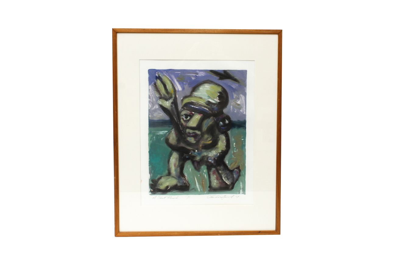 "A Short Reach" Hand Colored Etching