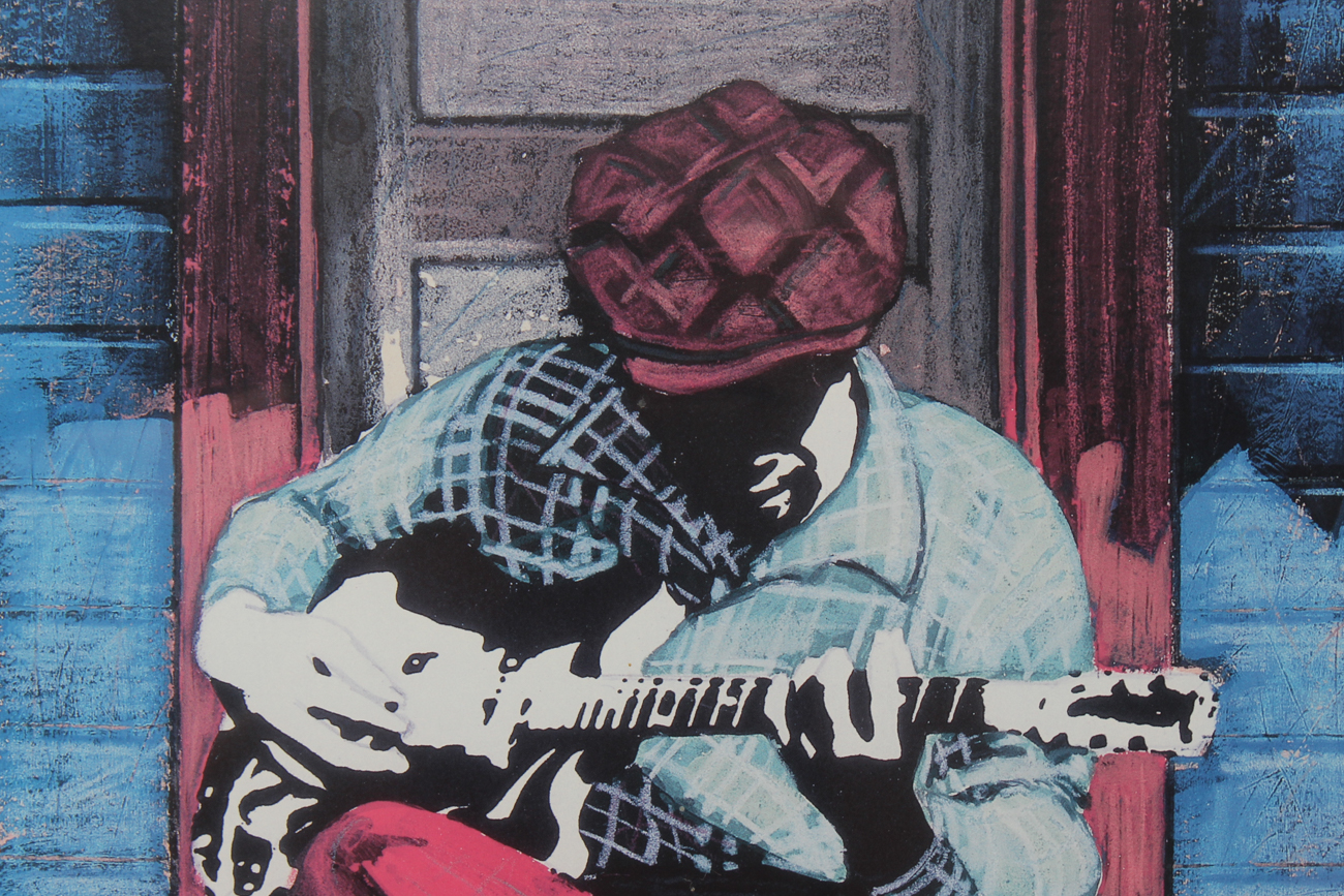 Signed H.C. Porter Silk Screen "Blues at Home"