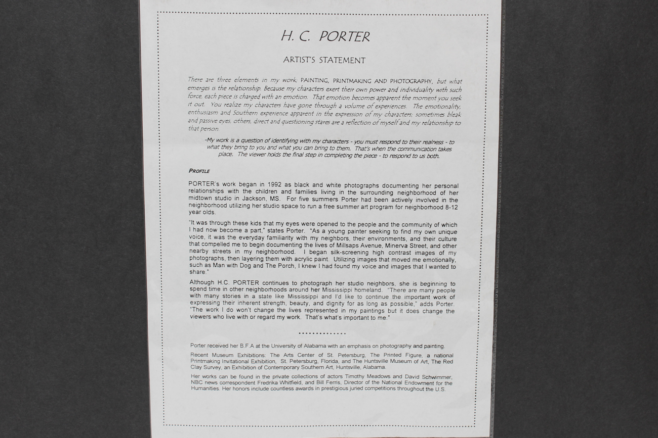 Signed H.C. Porter Silk Screen "Blues at Home"