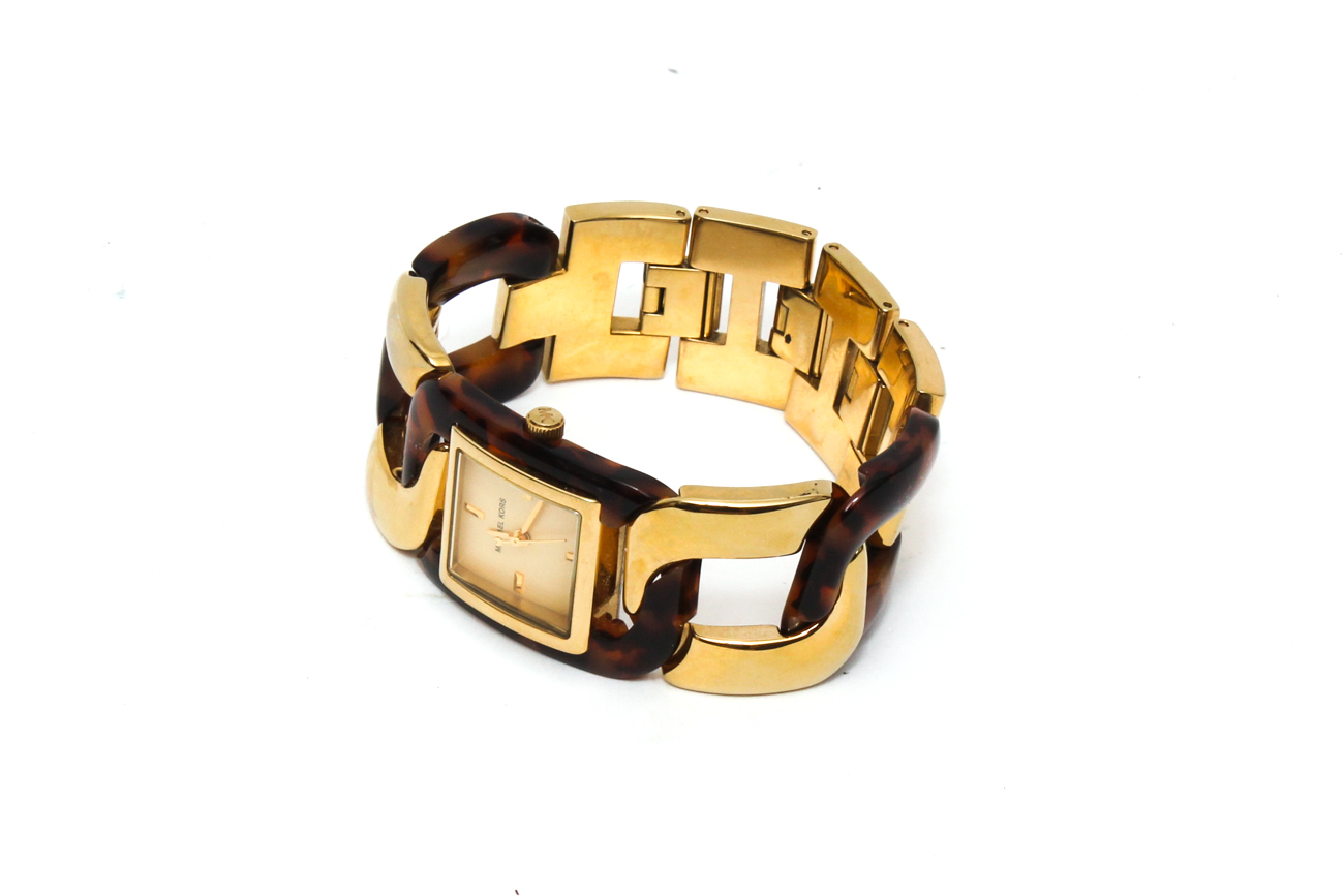 Michael Kors Faux Tortoise Shell Bracelet Watch