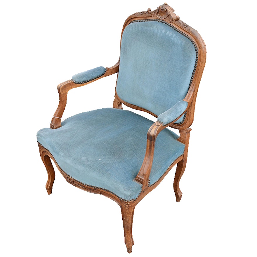 Vintage Louis XV Style Fauteuil