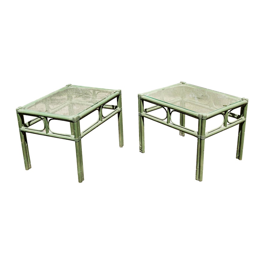 Green Faux Bamboo Tables