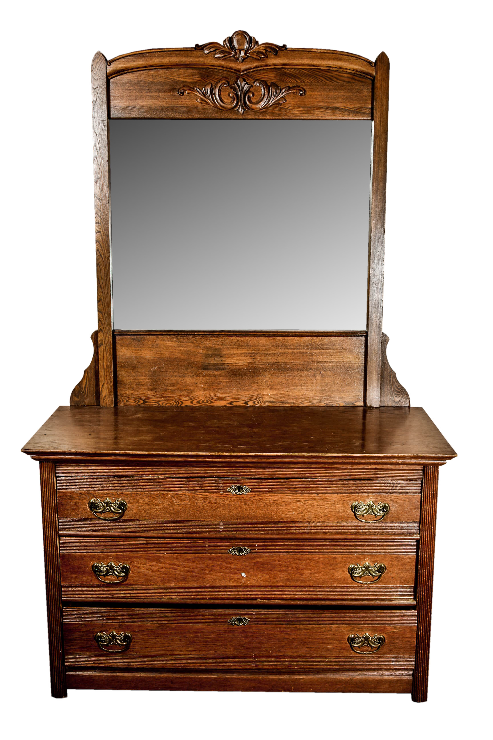 Victorian Style Dresser With Mirror