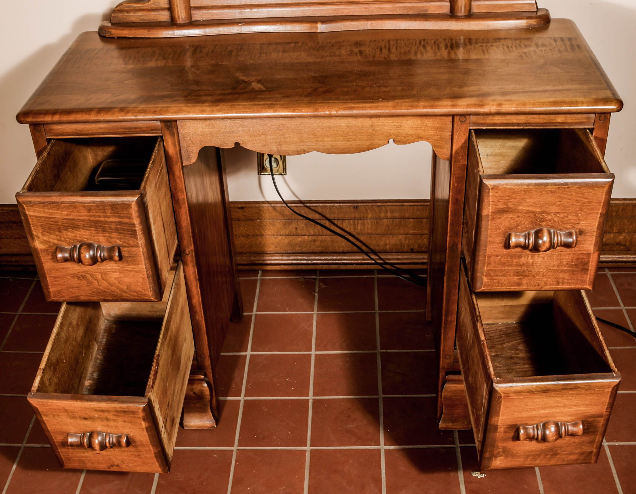 Vintage Vanity With Mirror by National Furniture Company
