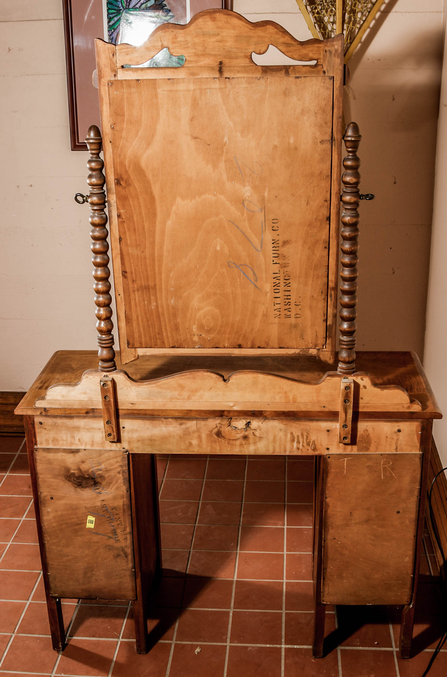 Vintage Vanity With Mirror by National Furniture Company