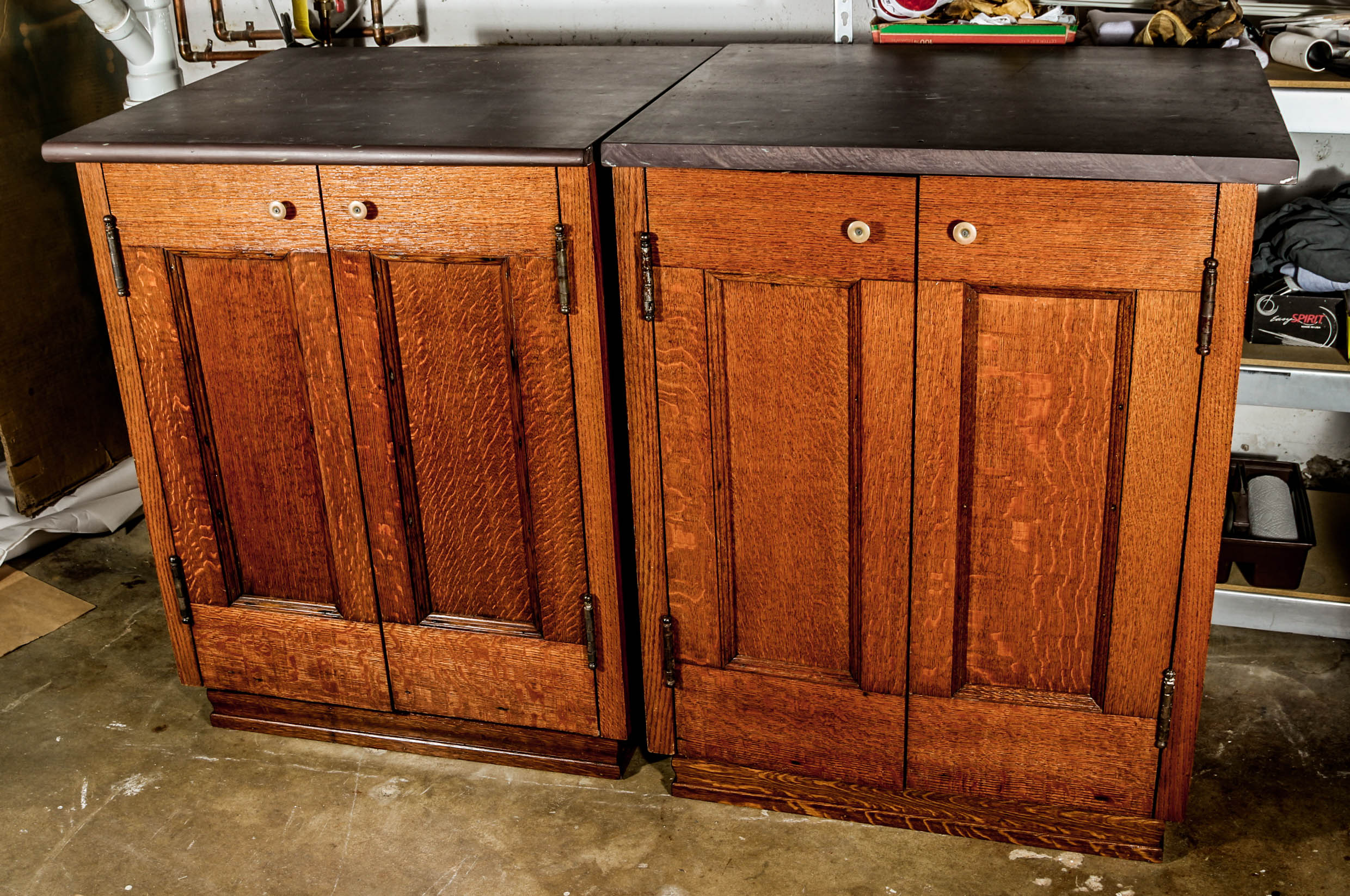 Stone Top Oak Cabinets