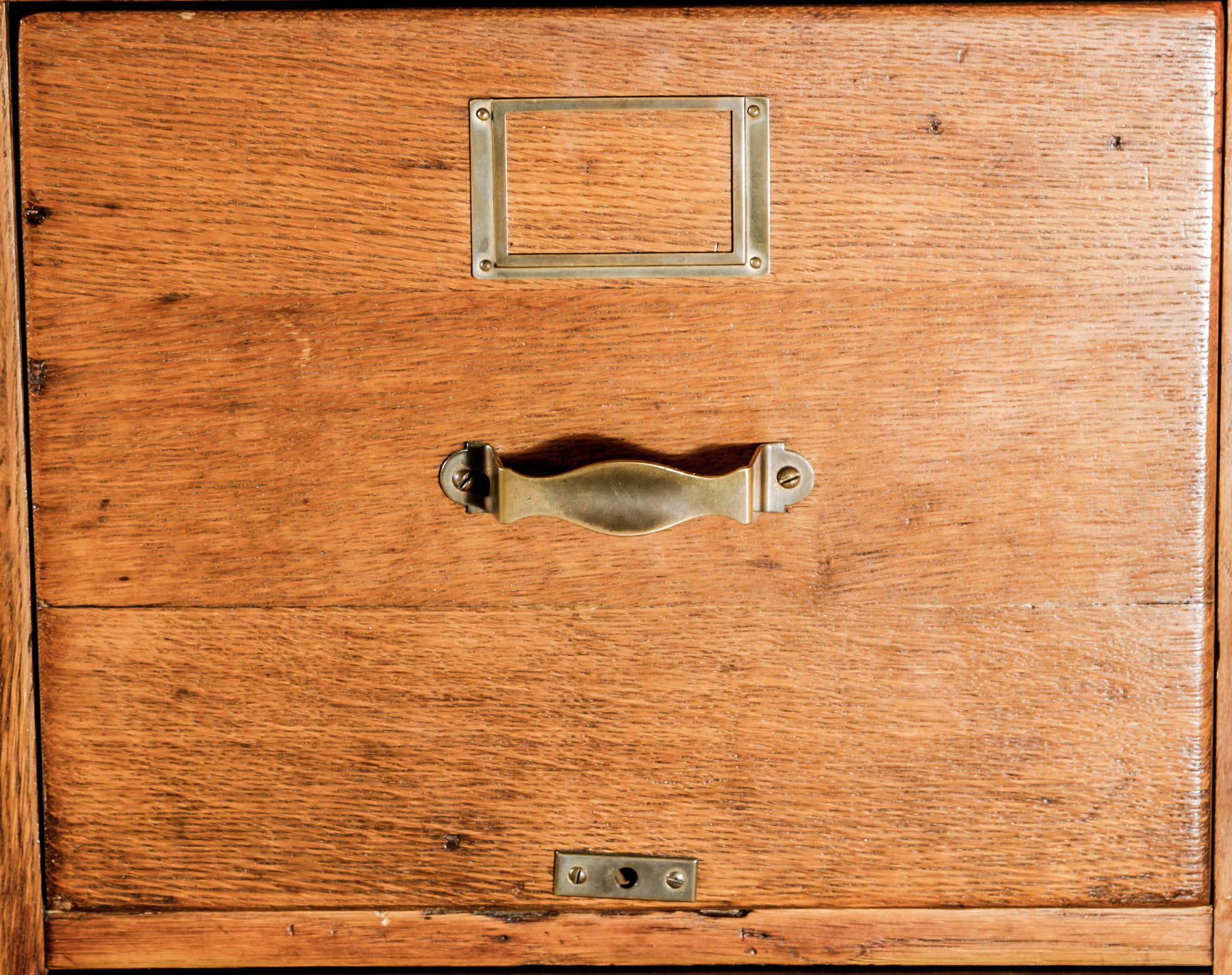 Vintage Oak Four Drawer Filing Cabinet