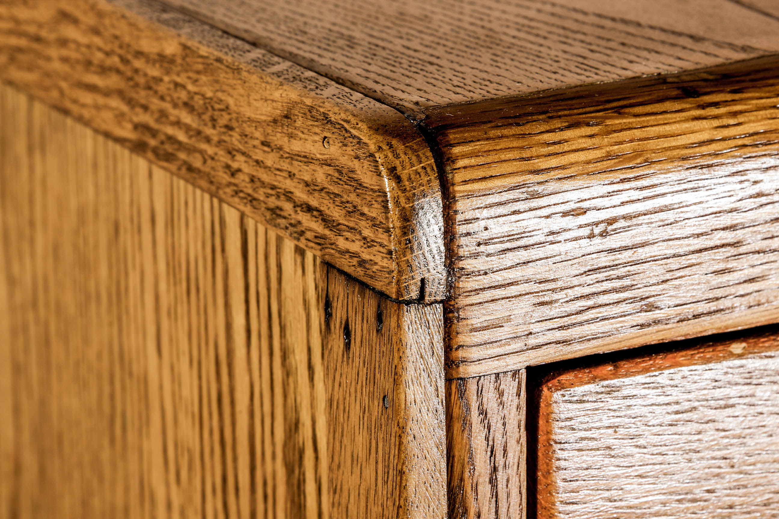 Vintage Oak Four Drawer Filing Cabinet