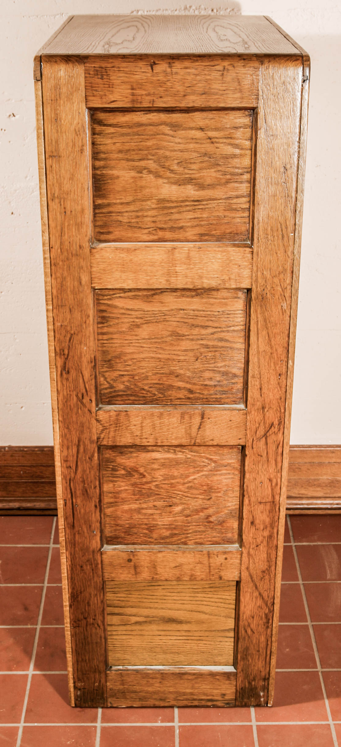 Vintage Oak Four Drawer Filing Cabinet