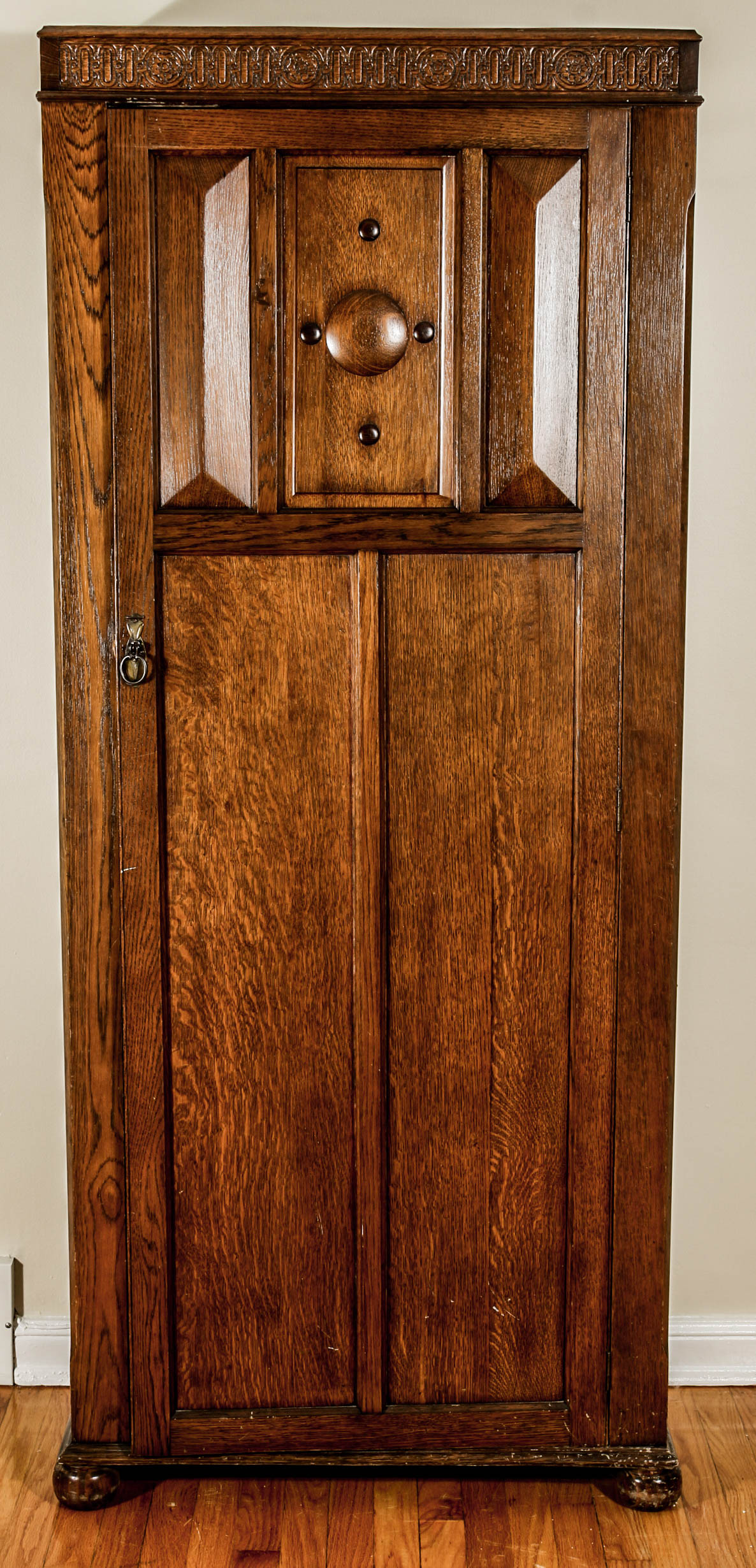 Jacobean Revival Style Oak Cabinet