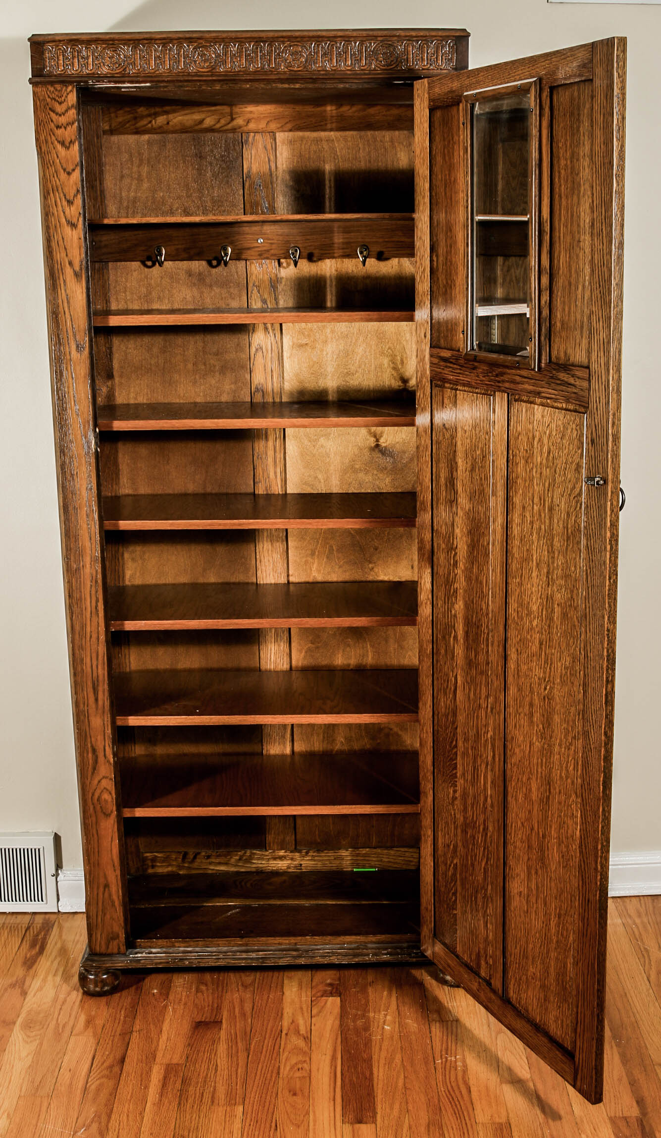 Jacobean Revival Style Oak Cabinet