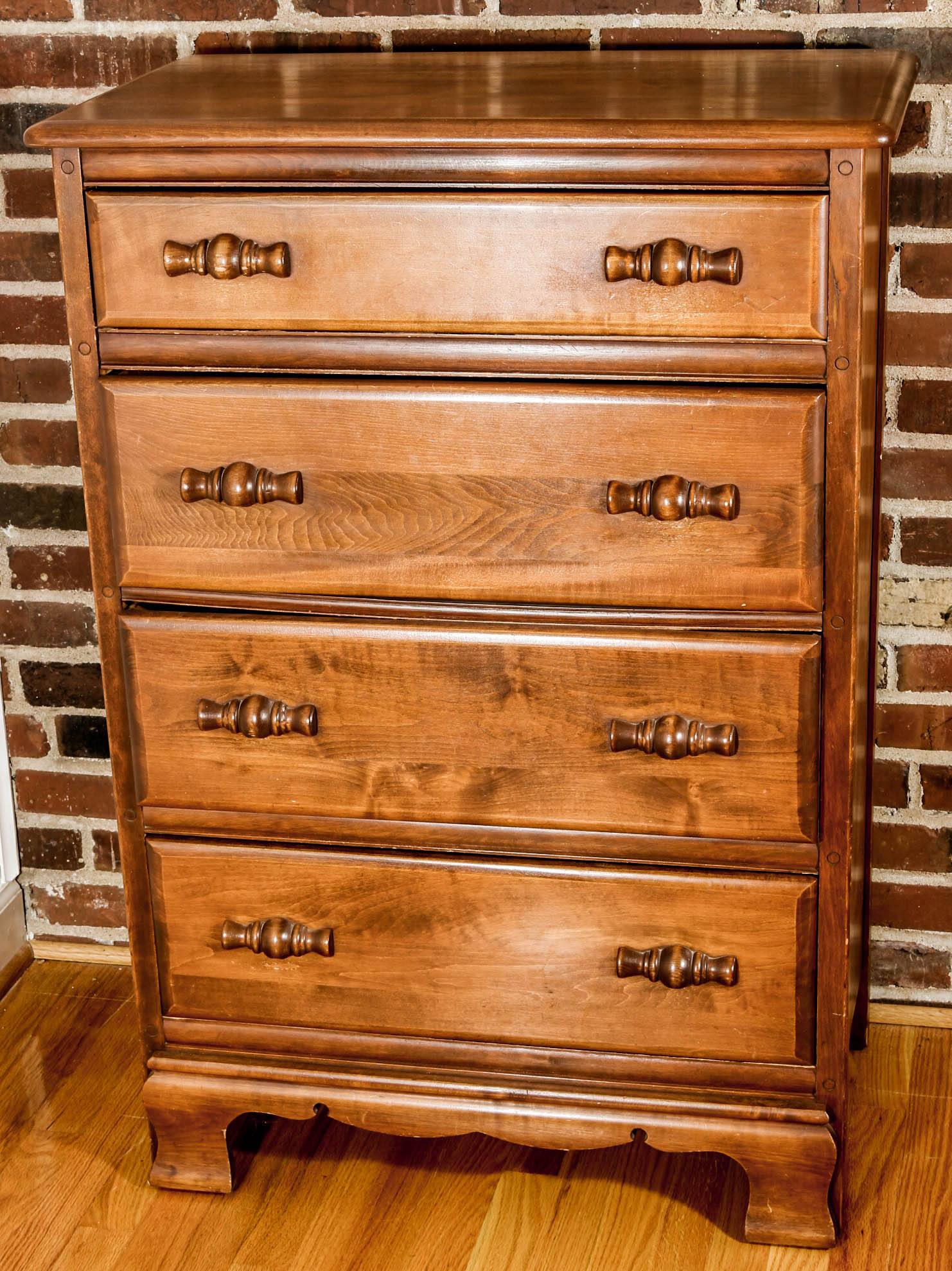 Vintage Wooden Four Drawer Chest