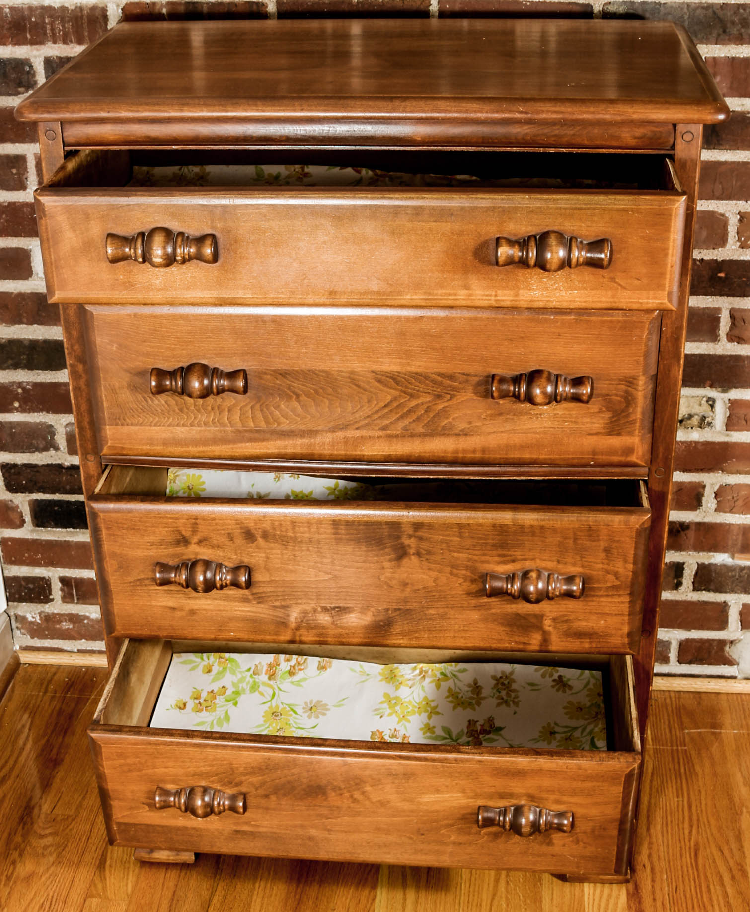 Vintage Wooden Four Drawer Chest