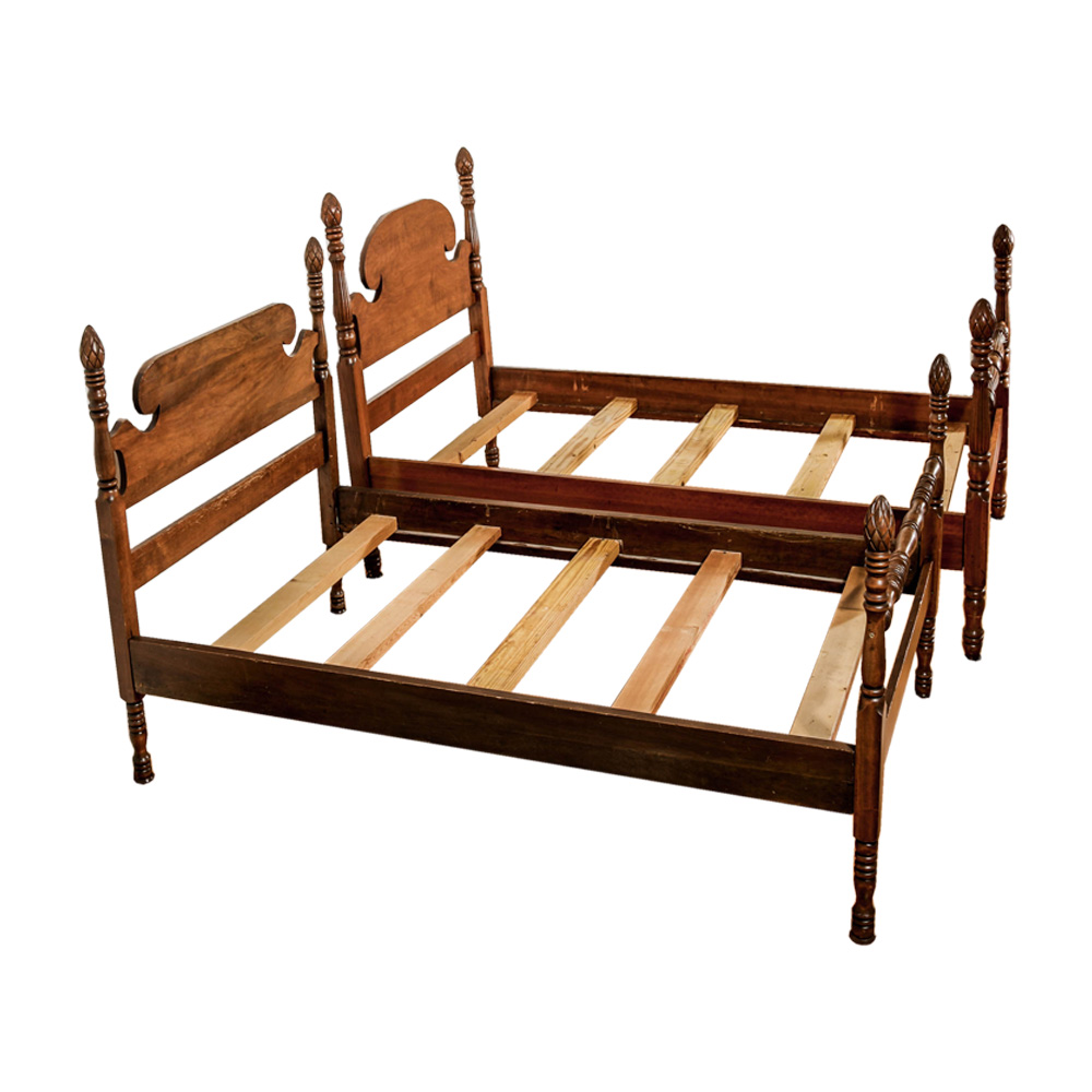 Vintage Twin Size Mahogany Beds