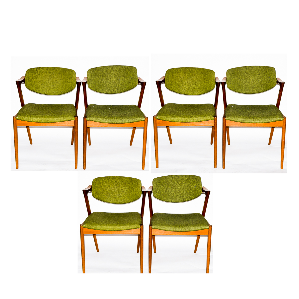 Six Kai Kristiansen Danish Modern Teak "42" Dining Chairs