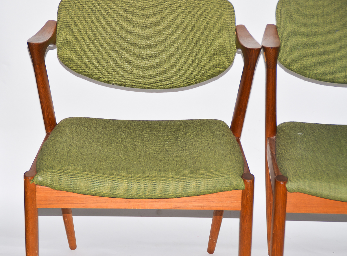 Six Kai Kristiansen Danish Modern Teak "42" Dining Chairs