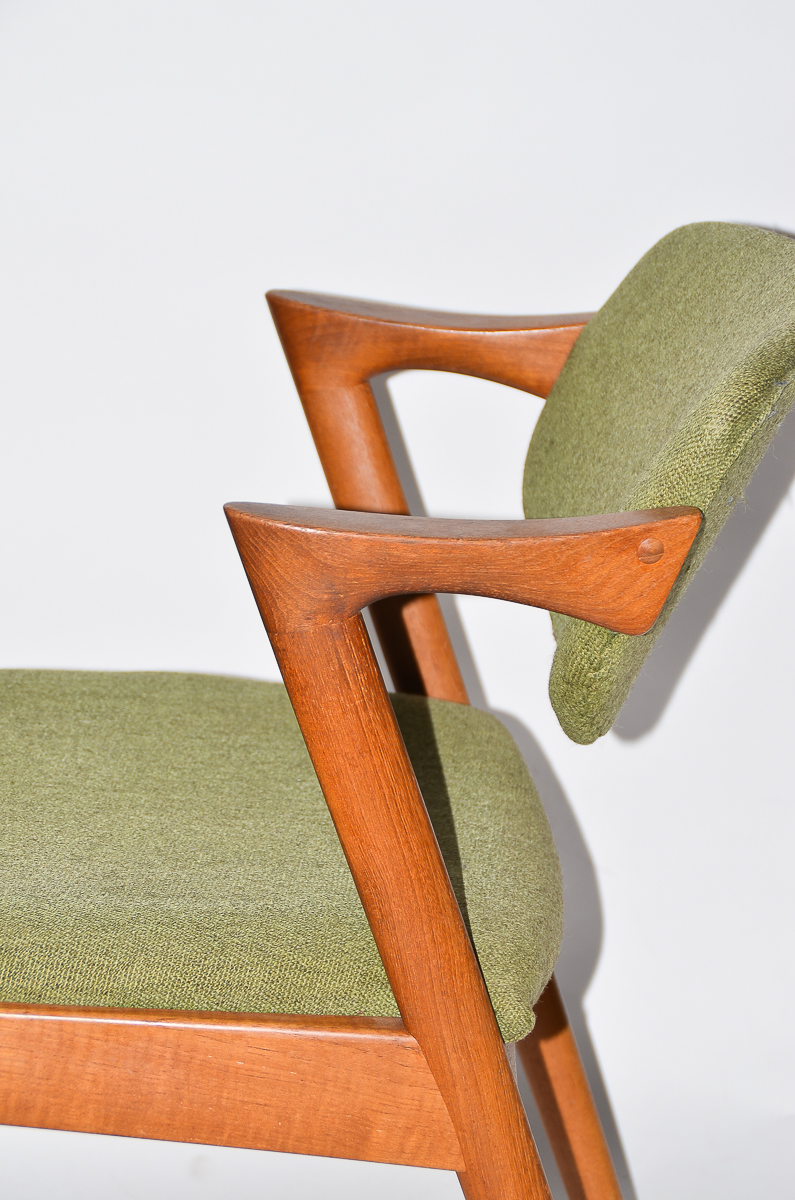 Six Kai Kristiansen Danish Modern Teak "42" Dining Chairs