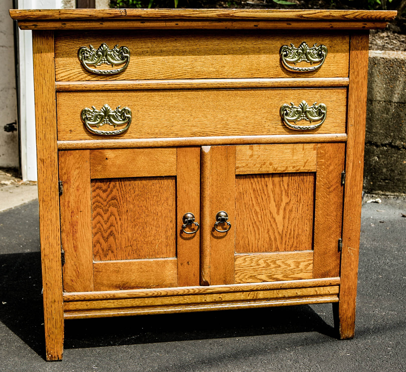 Victorian Style Oak Washstand