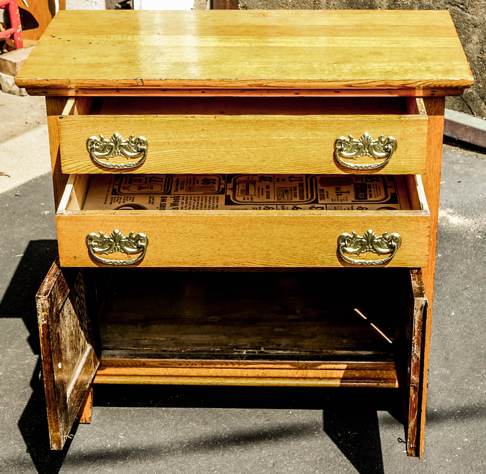 Victorian Style Oak Washstand