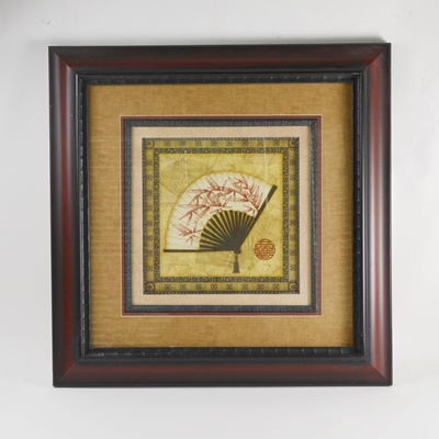 "Oriental Fan II" Framed Offset Lithograph