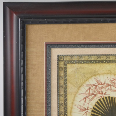 "Oriental Fan II" Framed Offset Lithograph