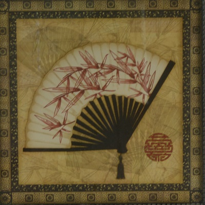 "Oriental Fan II" Framed Offset Lithograph