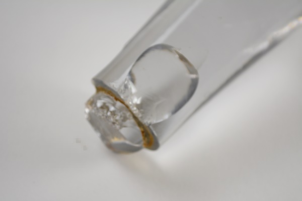 Vintage Glass and Bronze Trumpet Floor Vase