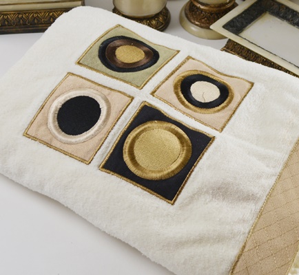 Cream and Bronze Tone Bathroom Accessory Collection