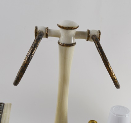 Cream and Bronze Tone Bathroom Accessory Collection