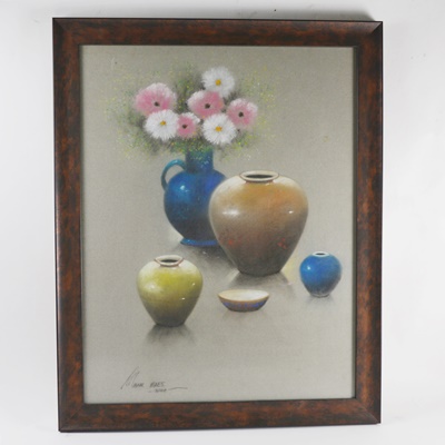 Mhar Baez Original Still Life Pastel Drawing