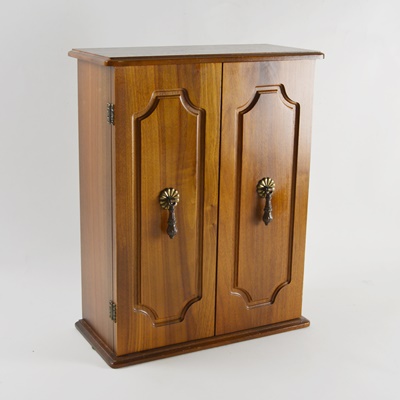 Walnut Table Top Jewelry Cabinet by Decatur Industries