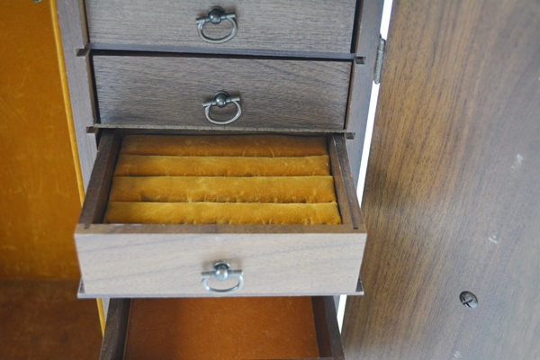 Walnut Table Top Jewelry Cabinet by Decatur Industries