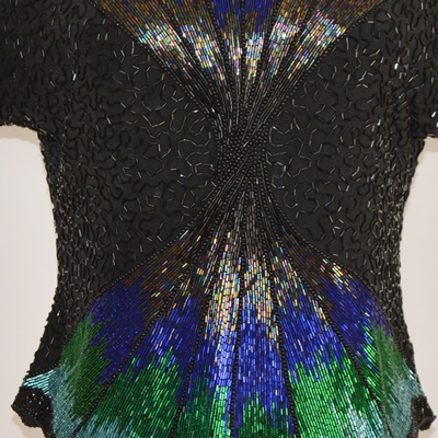 Oleg Cassini Bufferfly Beaded Women's Shirt