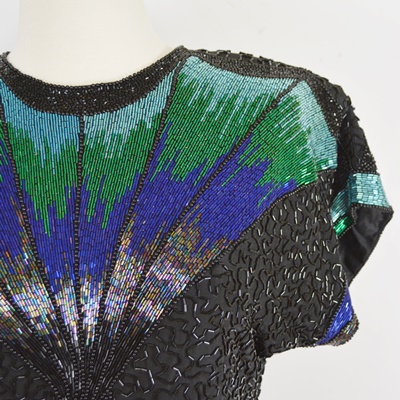 Oleg Cassini Bufferfly Beaded Women's Shirt