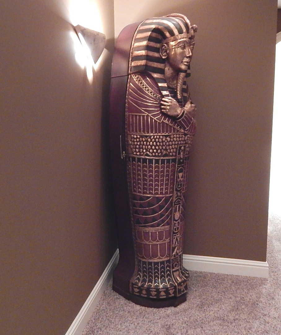 King Tutankhamen's Life-Size Sarcophagus Cabinet