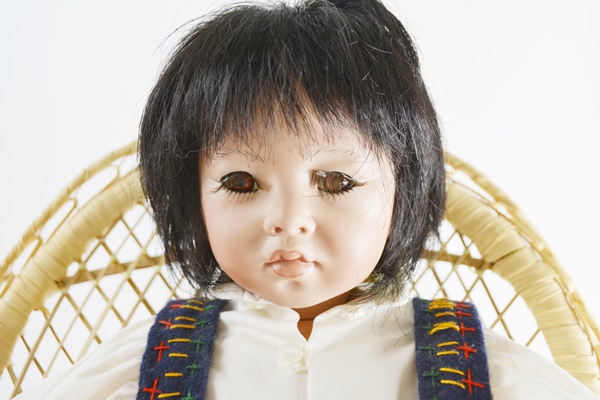 Vintage Jules N. Steiner "Kahlie" Hand Painted Reproduction Doll and a Porcelain Doll