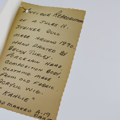 Vintage Jules N. Steiner "Kahlie" Hand Painted Reproduction Doll and a Porcelain Doll