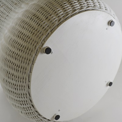 Crate & Barrel White Wicker Stool