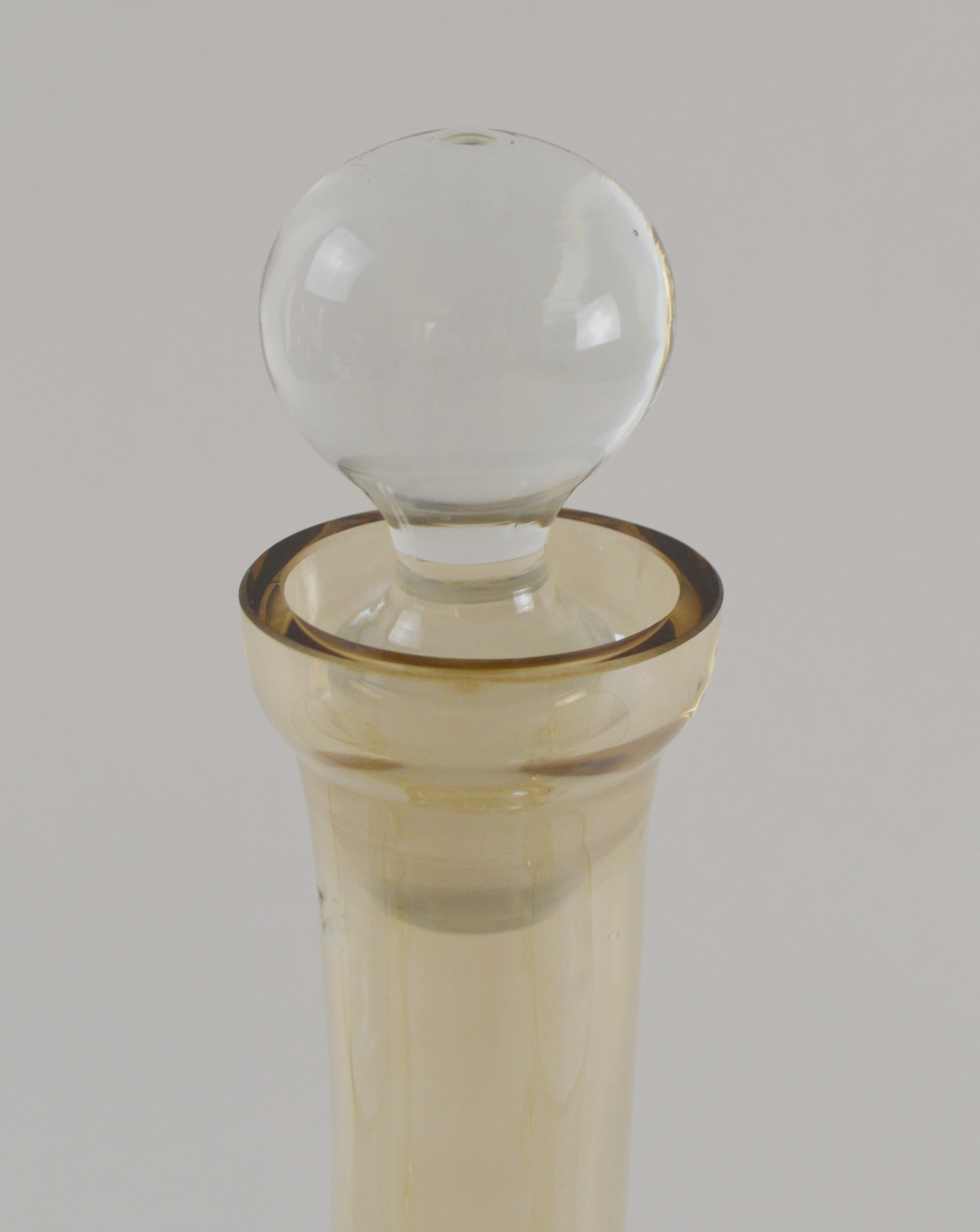 Art Glass Decanter and Bubble Glass Set