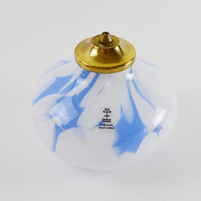 Skruf Blown Glass Bulbous Oil Lamp