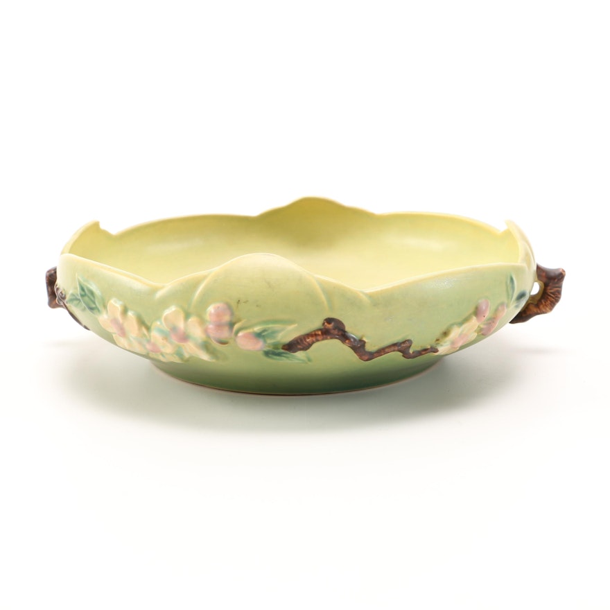 Roseville "Apple Blossom Green" Console Bowl