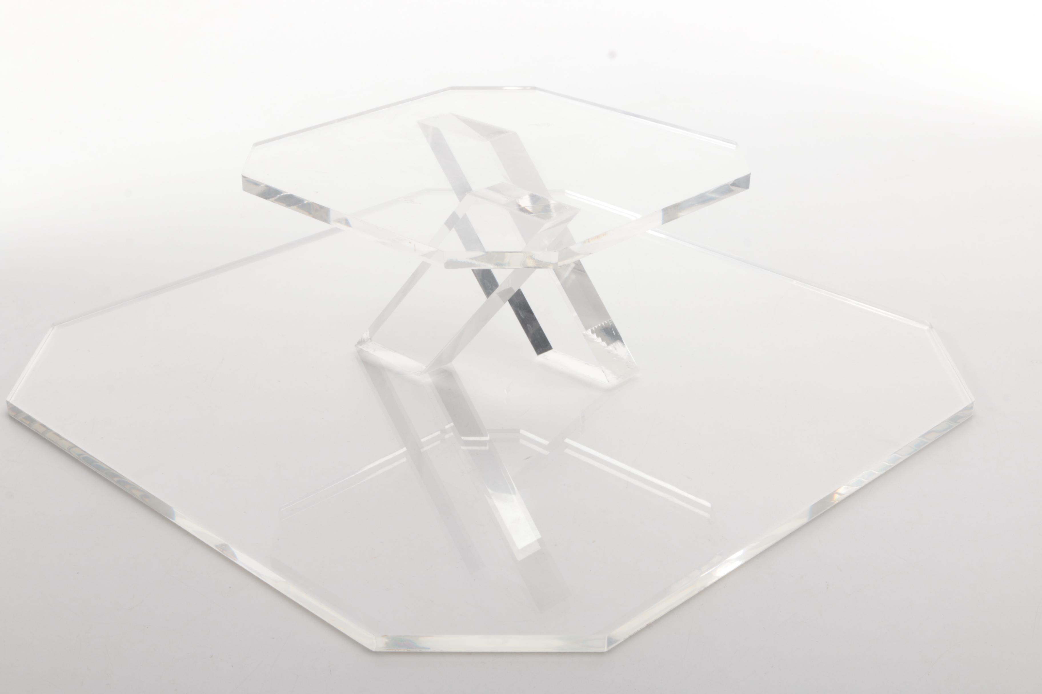 Pedestal Serving Tray and Napkin Holder